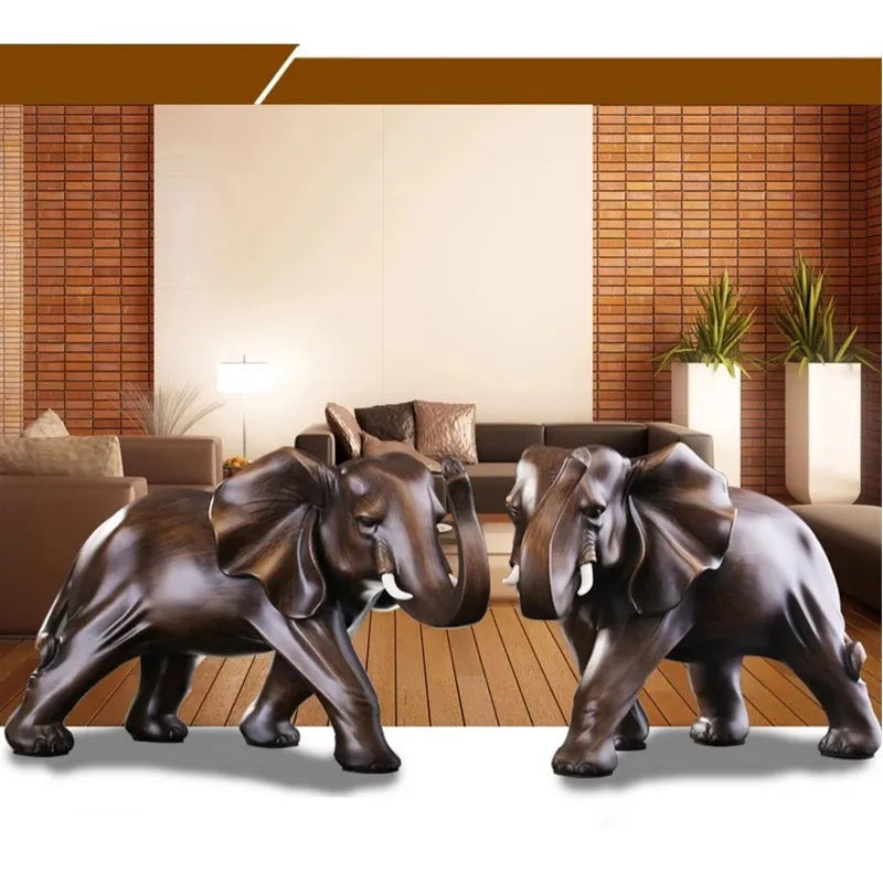 Elephant Ornaments Desk Decoration Ornaments Living Room Statue Nordic Wine Cabinet Decora Animal Sculpture Resin Crafts Gifts