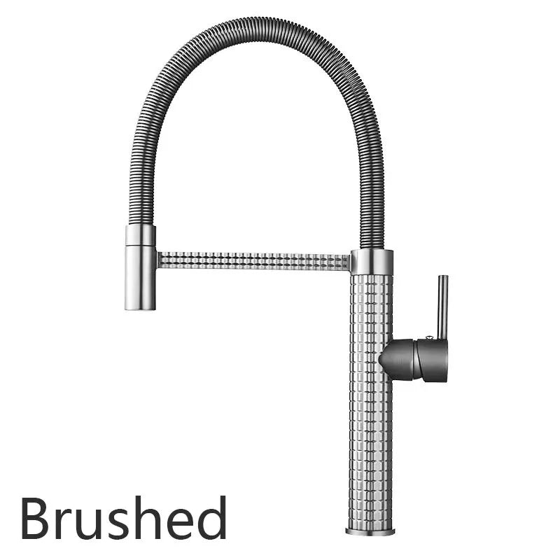 2023 Kitchen Faucet Matte Gray Sink Faucet Single Hole Single Handle Drop Down Spring Faucet Deck Installation Kitchen Water Tap