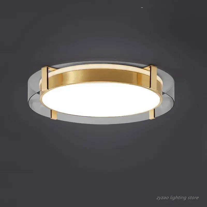 Copper Luxury Bedroom Living Room Decor Ceiling Lights Nordic Simple Round Ceiling Lamps Designer Creative Modern Light Fixtures