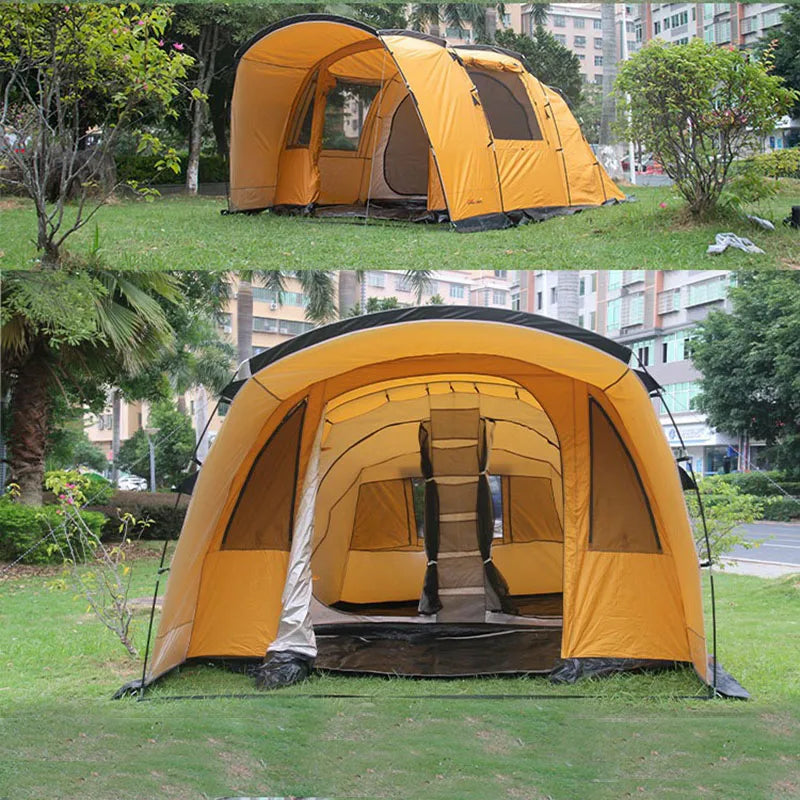 Outdoor Multi-person Camping Tunnel Tent, European Style, Hanging Inner, Professional, 5-8People Glamping, Luxury Family Tourist