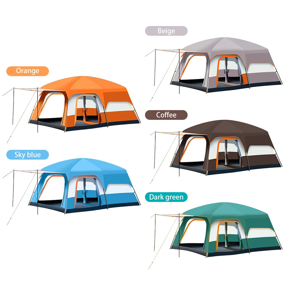 Outdoor Camping Luxury Tents Large Family Tent With Rooms 4-12 People Waterproof Two-Bedroom And One-living Room Design