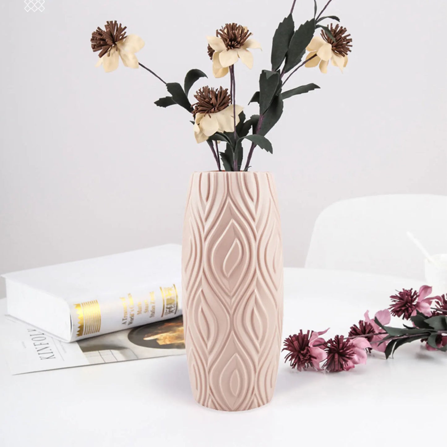 2022 Multiple PE Vase Flower Imitation Ceramic Plastic Flower Vase Flower Basket Nordic Style Modern Vases Decoration Home Decor