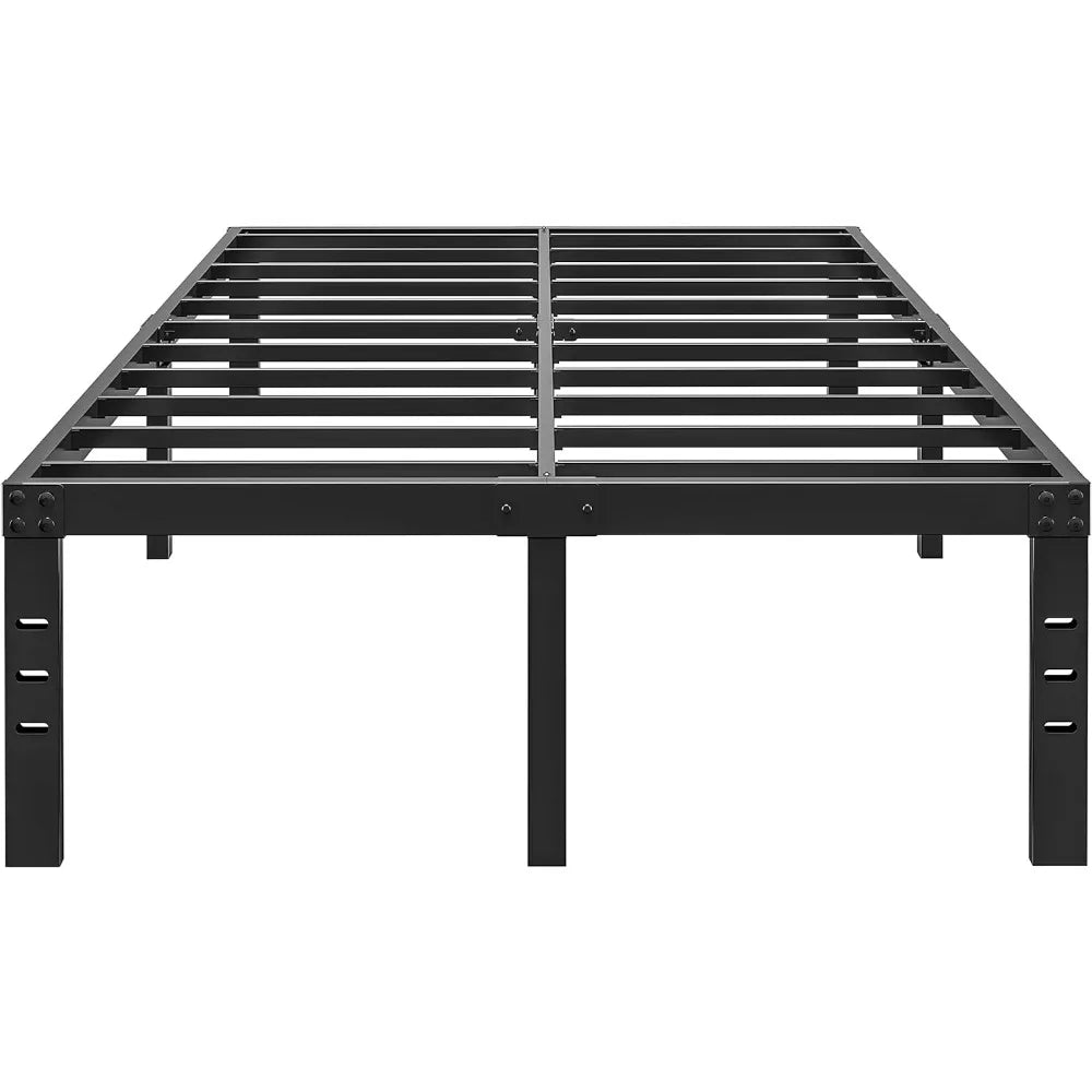 18 Inch Metal Bed Frame, Twin Bed Frame, No Springs Required , Easy To Assemble Reinforced Steel Slats Support, Noiseless Black