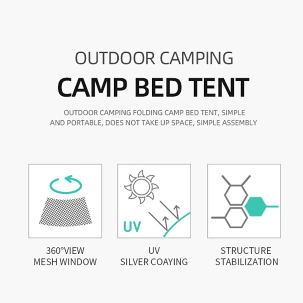 Outdoor Off The Ground Tent Portable Camping Tent Single Person Waterproof UV Resistant Used with Bed for Hiking Travel