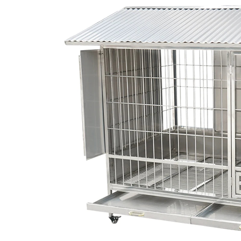 Heavy Duty Stainless Steel Dog Cages Outdoor With Waterproof Cover And Wheels Cat Cage Outdoor Dog Kennel Cat House