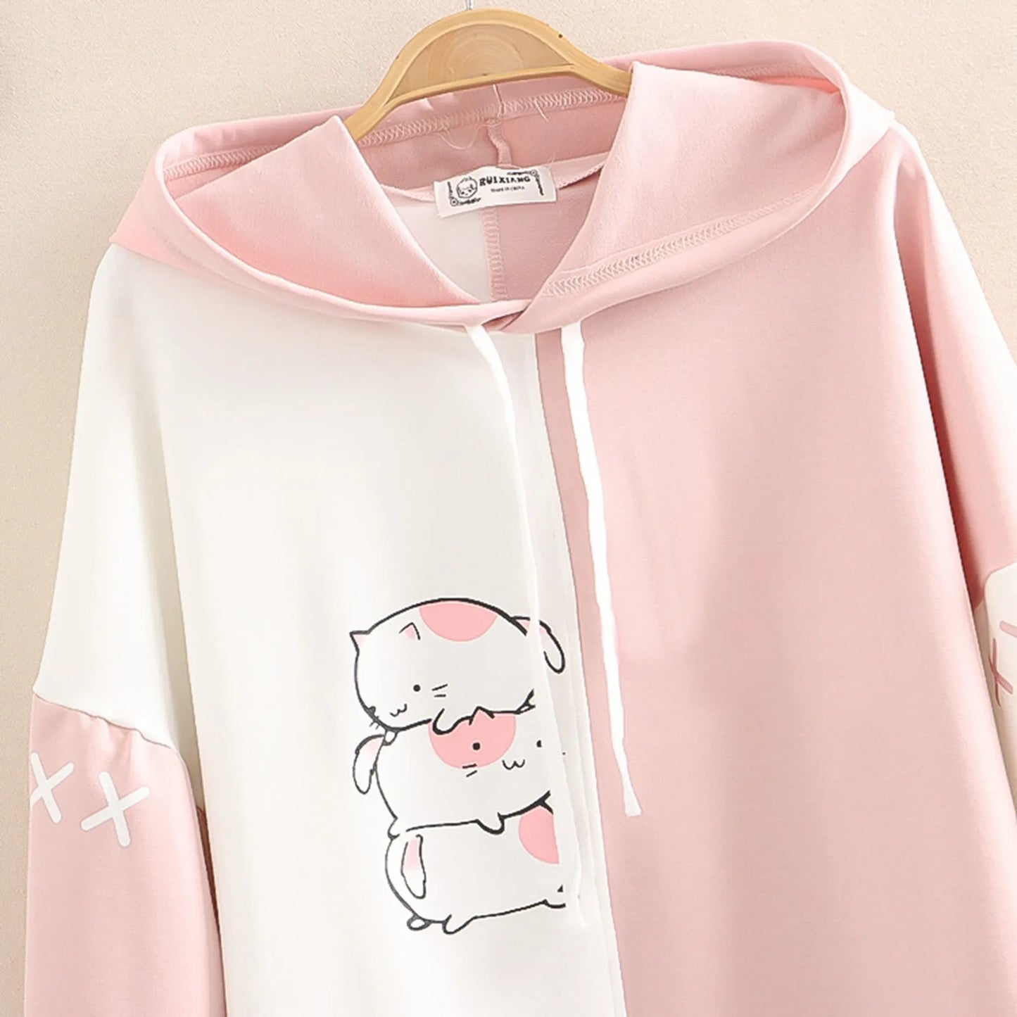 Streetwear Hoodies Women Hooded Sweatshirt Autumn Spring Long Sleeve Harajuku Casual Cartoon Print Pullover Tops sudadera mujer