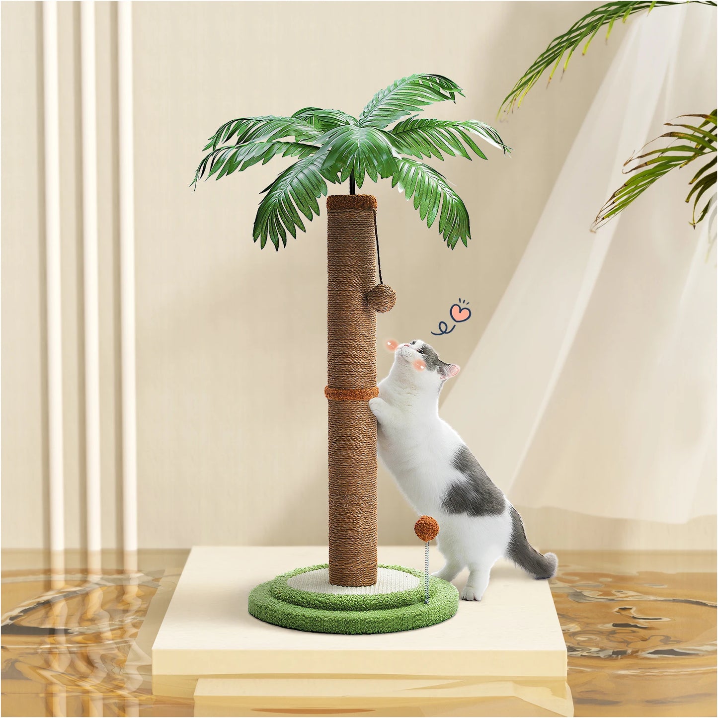 Cat Scratching Post Cat Scratcher for Large Cats with Interactive Balls Sisal Covered Kitten Scratch Posts for Indoor Cats