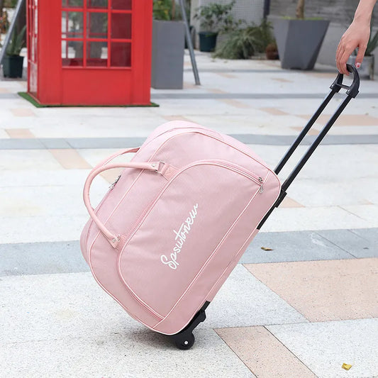 Travel Suitcase Trolley Bag with Wheels Large Capacity Luggage Bags Foldable Duffle Cabin Women Men Hand Luggage Carry On Bags