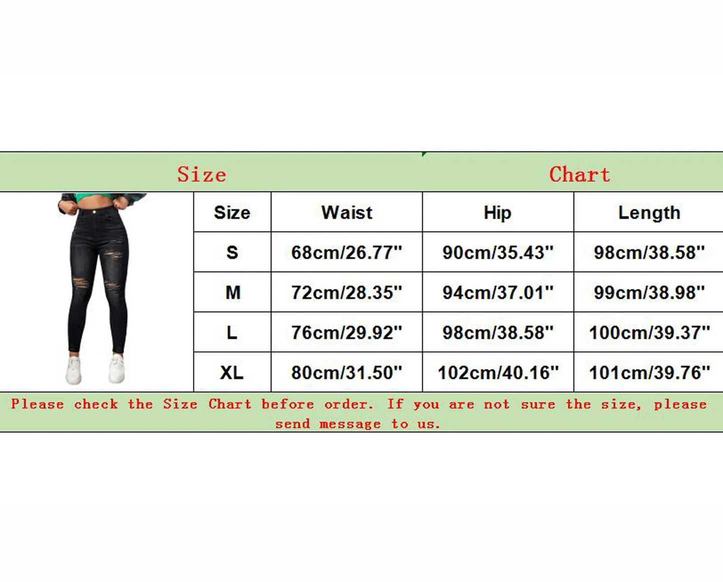 New In Women Fashion Mid Waist Ripped Hole Jeans Casual High Street Denim Pants Sexy Frayed Slim Fit Pencil Pants for Women