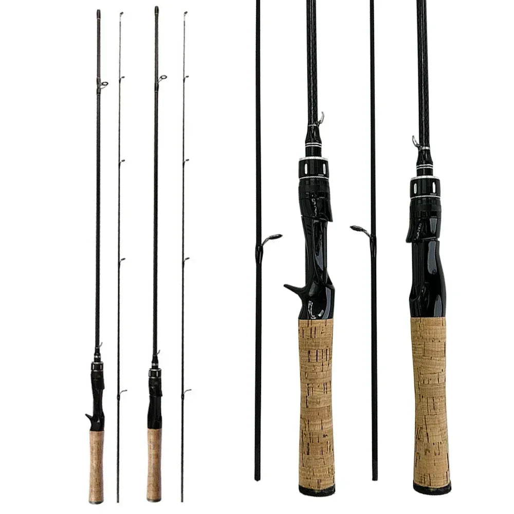 UL Action Travel Spinning Fishing Rod1.68/1.8m Lightweight Carbon Fiber 2 Section Fishing Pole Outdoor Portable Casting Rod