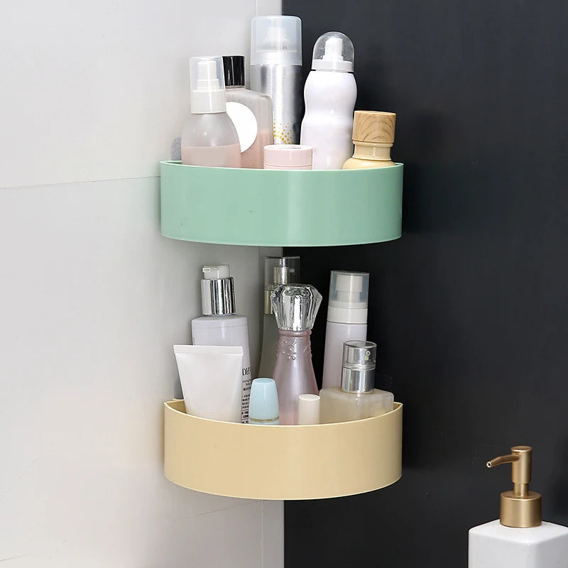 Bathroom Shelf Organizer Toilet Adhesive Shampoo Gel Storage Basket Decoration Bathroom Corner Shower Shelf Rack Accessories