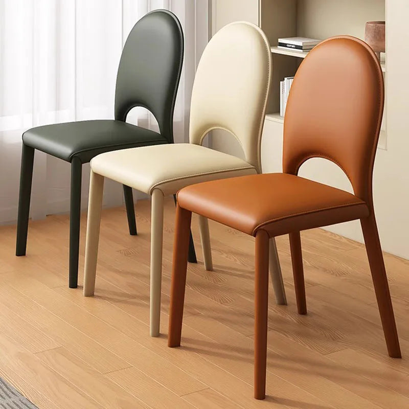 Design Leather Dining Chair Modern Bar Stools Bedroom Waiting Hotel Chairs Luxury Accent Articulos Para El Hogar Home Furniture