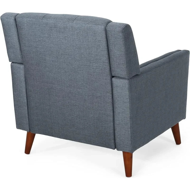 accent chairs for living room ，Christopher Knight Home Evelyn Mid Century Modern Fabric Arm Chair, Dark Gray, Walnut，