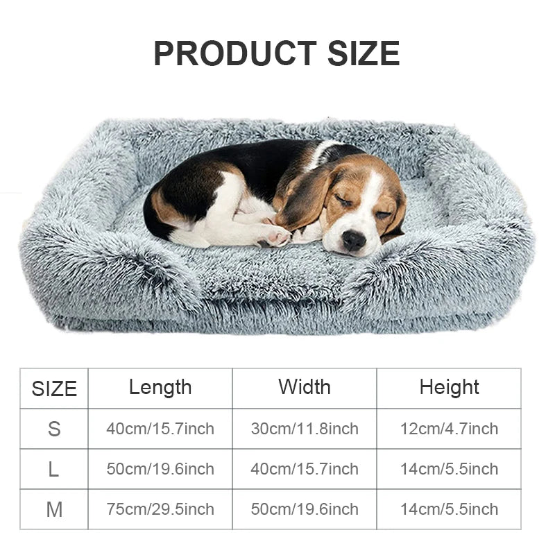 Pet Dog Bed Dog Sofa Deep Sleep Small Medium Large Dog House Square Thickened Warm Dog Mat Kennel Pet Product Accessories