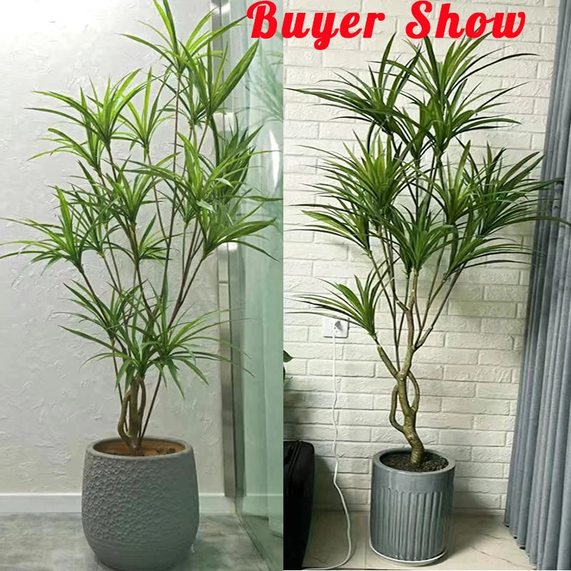 90-180cm Large Artificial Tree Fake Palm Plant Big Tropical Agave Potted Floor Tree For Home Living Room Shop Window Decor