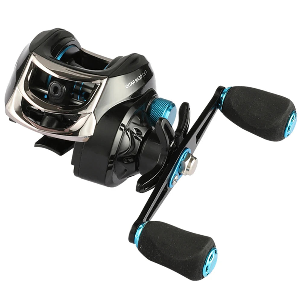 Low Profile Baitcasting Fishing Reel 7.2/1 Speed Ratio Magnetic Brake Double Metal Line Cup Wheel Fishing Equipment