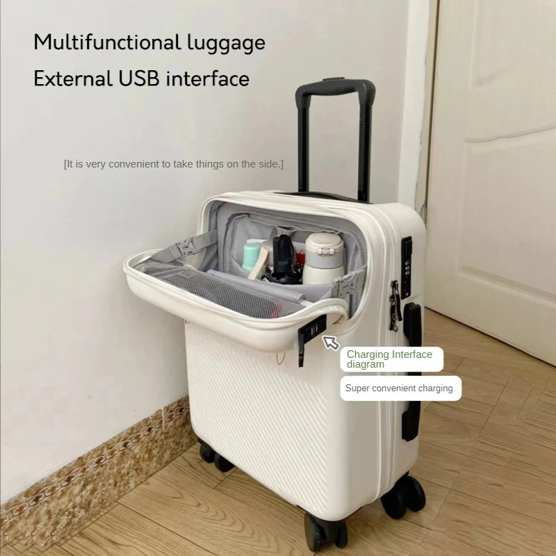 Travel Suitcase Carry on Luggage with Wheels Cabin Rolling Luggage Trolley Luggage Bag Men's Women Business Lightweight Luggage