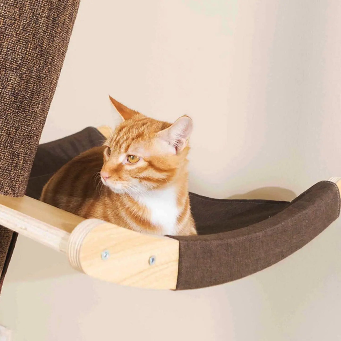 SHENGOCASE Modern 78.7“ Tall No Drilling Lean Against Wall Carpet Cat Tree Tower Scratching Post Pillar at 70 Degree Angle with