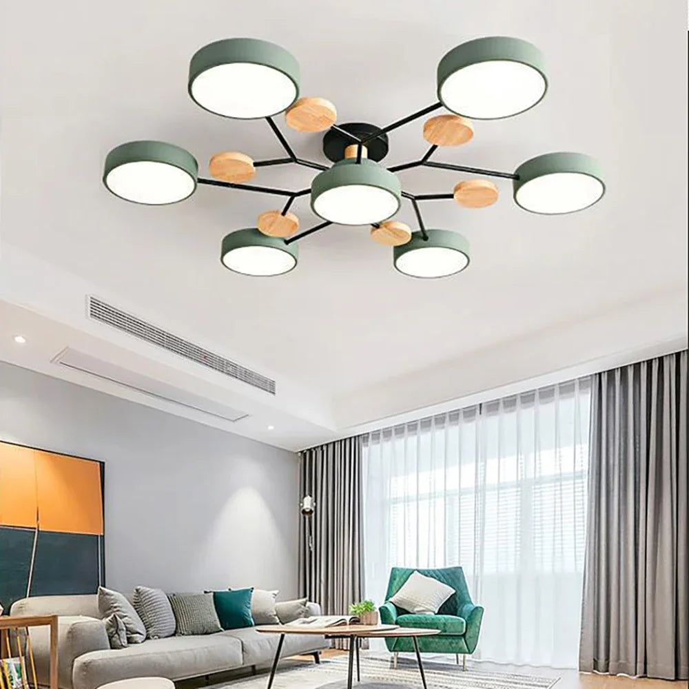 Modern LED Chandelier Macaron Ceiling Lamp For Bedroom Children's Room Living Dining Room Interior Decor Lighting Fixture Luster