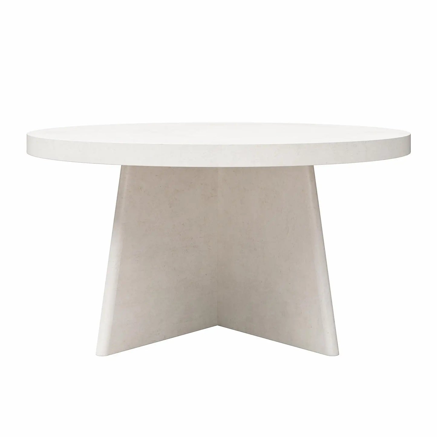 Liam Round Coffee Table, Plaster for Living Room, Small Rising Wooden Dining Center Tables