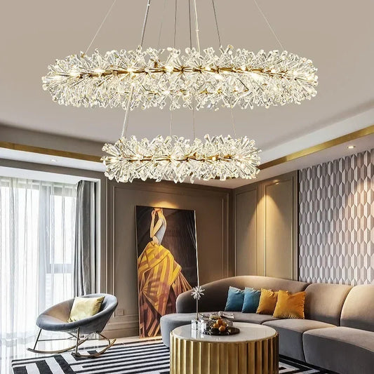 Modern Pendant Lights Living Room Bedroom Round Ceiling Chandelier Interior Decoration Luxury Crystal Chandelier Personalized