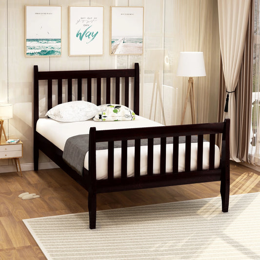 200*100CM Solid Wood Bed Slatted Frames with Headboard Pine Bed for Adults Children Teenagers Dormitory Bedroom Furniture