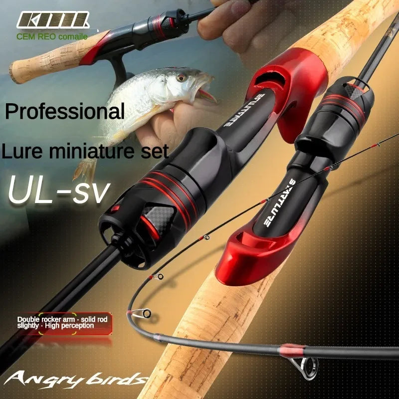 1.5M-1.8M Ultra Light Fishing Rod Carbon Fiber Spinning Casting Lure Pole Bait WT 1-7G Line WT 2-10LB Fast Trout Fishing Rods