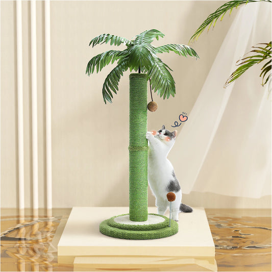 Cat Scratching Post Cat Scratcher for Large Cats with Interactive Balls Sisal Covered Kitten Scratch Posts for Indoor Cats