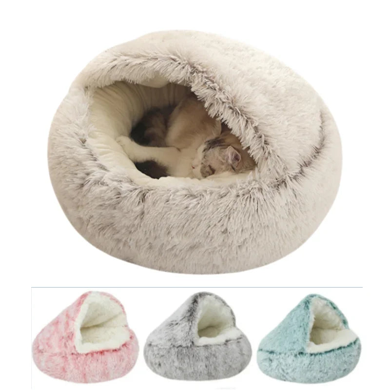 Spring 2 In 1 Cat Bed Round Pet Bed House Dog Bed Sleeping Bag Sofa Cushion Nest For Small Dogs Cats Kitten  dog house