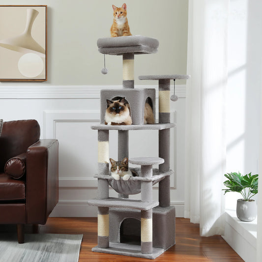 Free Shipping Multi-Level Cat Tree Cat Tower with Scratching Post Condo Cat Accessories Cat Scratcher rascadores de gato Cat Toy