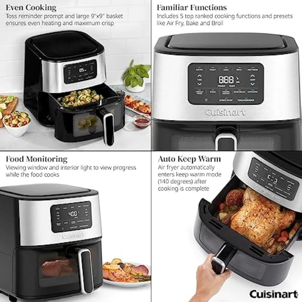 Bakes Airfryer Non Stick & Dishwasher Safe Electric Air Fryer With Free Shipping 6-Qt Basket Air Fryer Oven That Roasts AIR-200