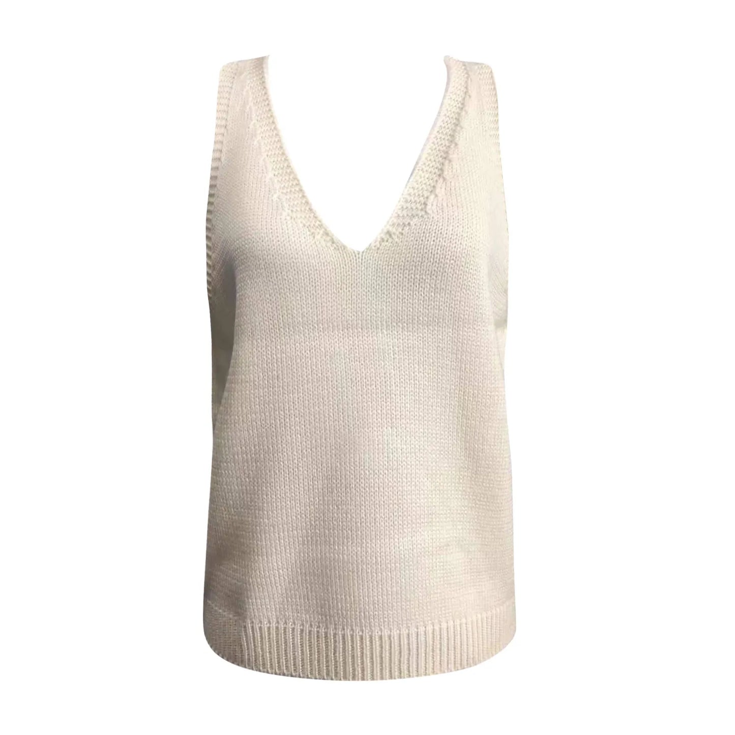 Women Sweater Vest V-neck Knitted Top 2022 New Korean Fashion Knitwear Spring Autumn Jumper Female Solid Sleeveless Pullover