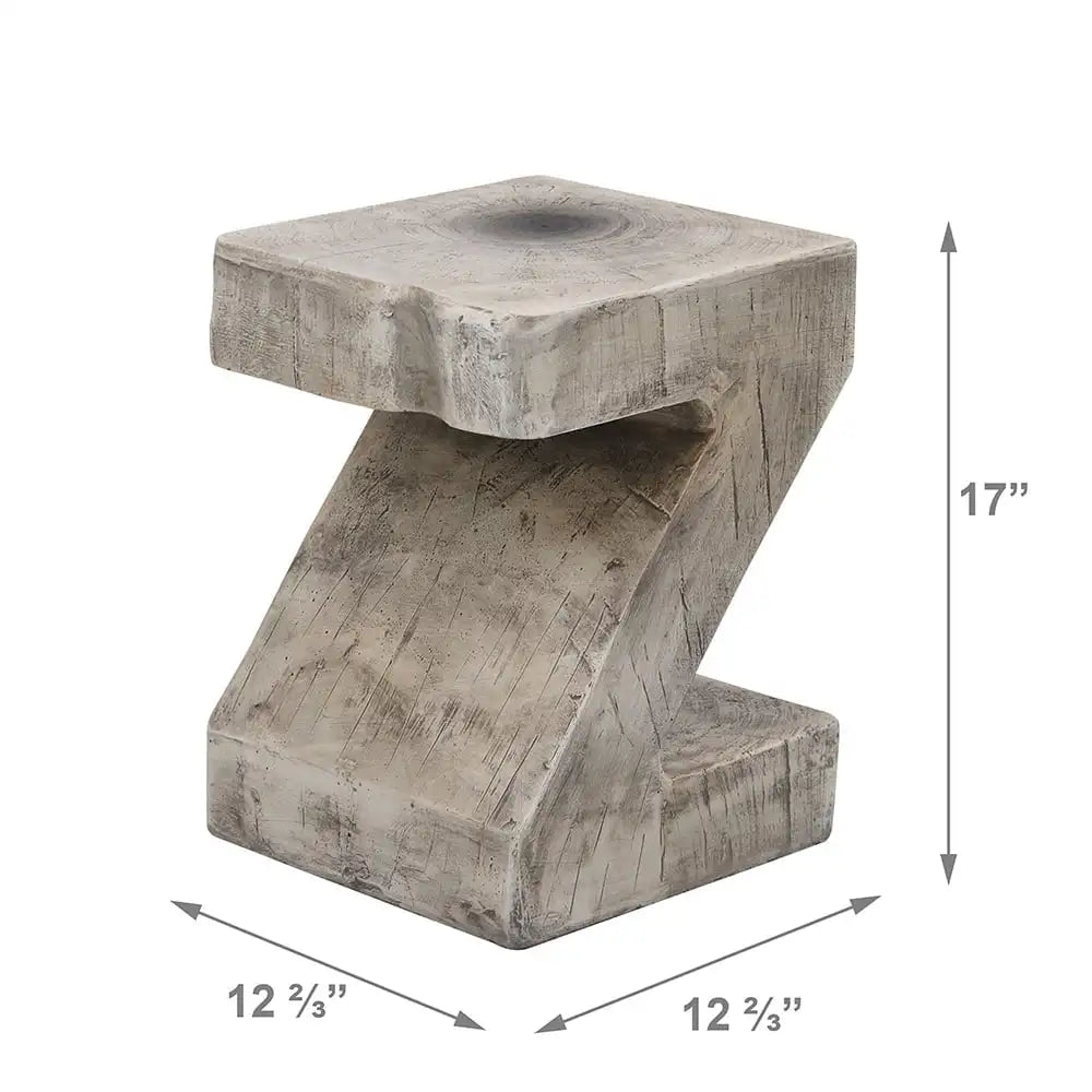 17''H Grey Resin End Table