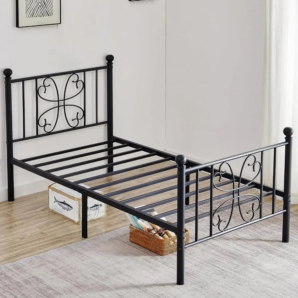 Noise-Free Bed Frame Easy Assembly Bedroom Furniture No Box Spring Needed Under Bed Storage Bases & Frames Queen King Size Full