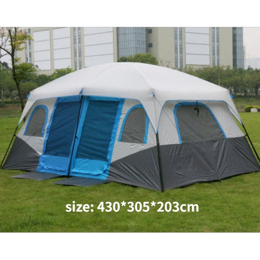 YOUSKY Large Space Outdoor Camping Tents 8+ People Double Layers Luxury 2 Bedrooms 1 Lliving Room Family Travel Camping Tent