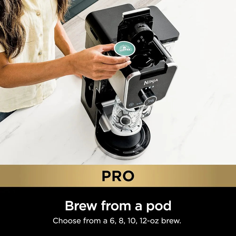 Pro Specialty 12-Cup Drip Maker with Glass Carafe, Single-Serve for Coffee Pods or Grounds, with 4 Brew Styles， coffe machine