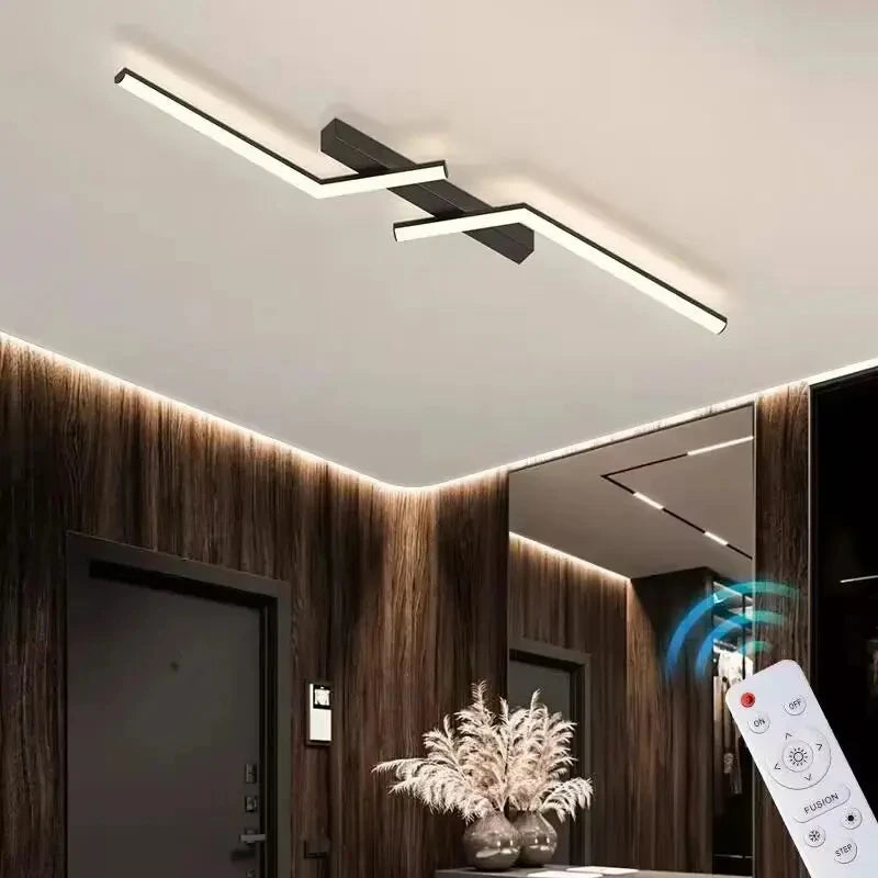 Modern LED Line Ceiling Lights Available in gold and black Ideal for living rooms, dining rooms and bedrooms Ideal for bedside w