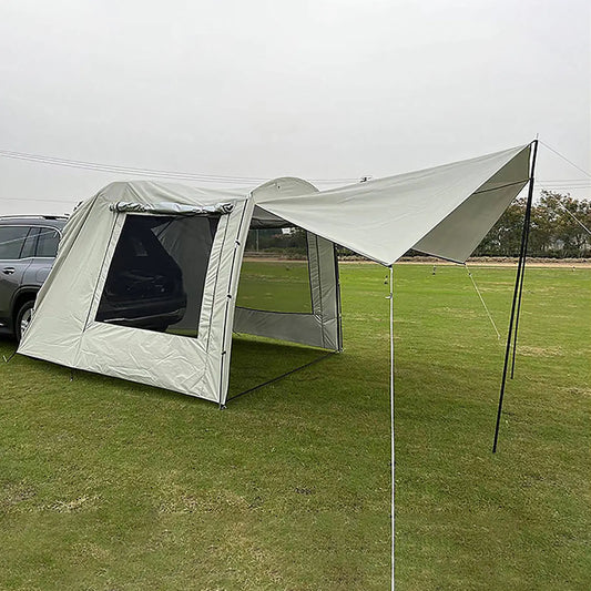 5-6 Person Car Truck Tent For Camping SUV MPV Car Rear Tent Waterproof Auto Tail Tent Awning Beach Sunshade For Self-driving