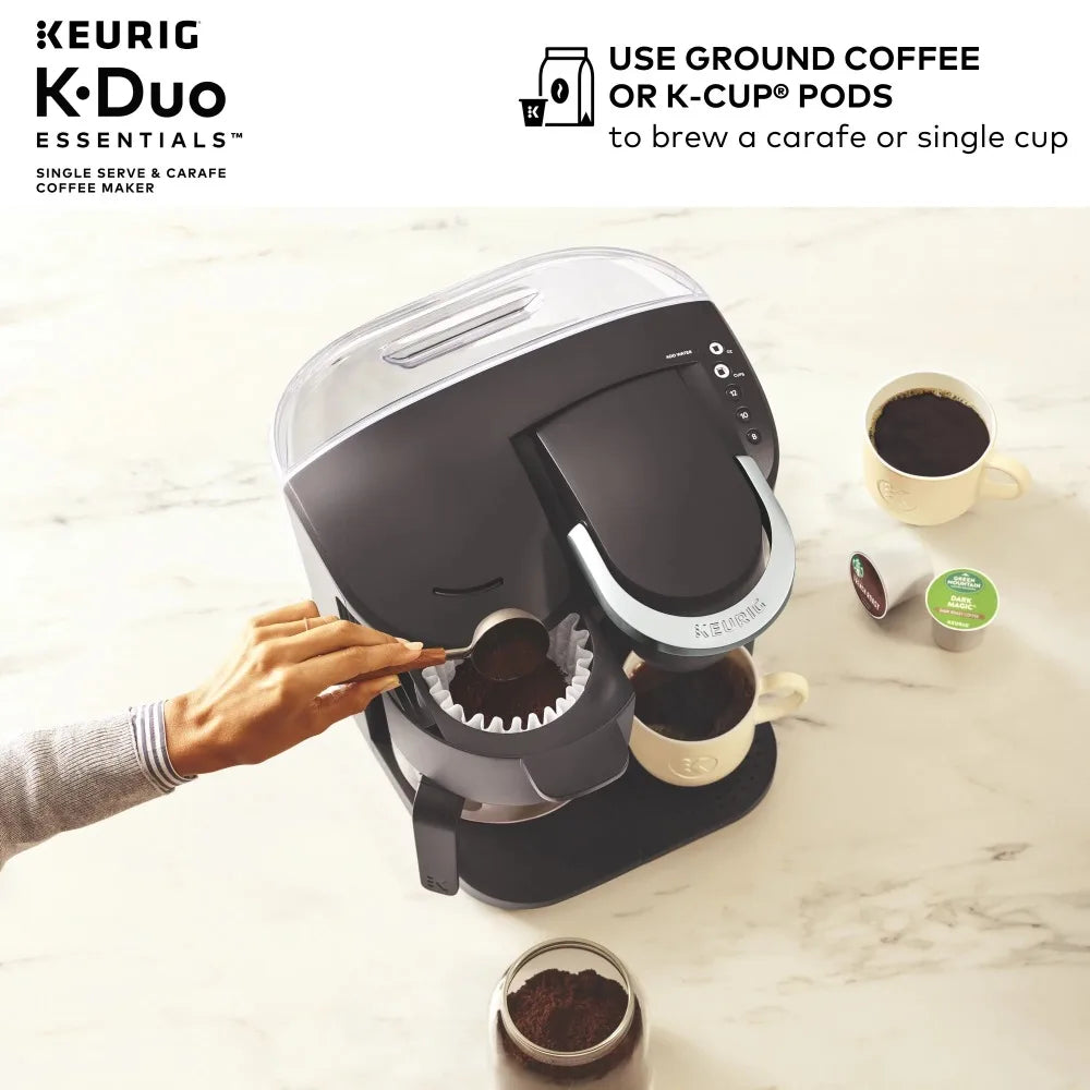 2023 New Keurig K-Duo Essentials Single-Serve K-Cup Pod Coffee Maker, Black