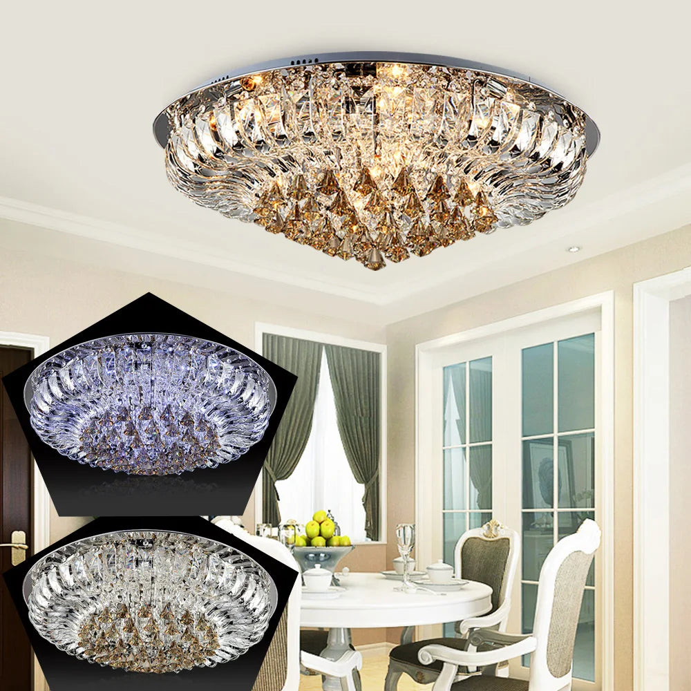 60*30cm Crystal Ceiling Lamp LED Chandelier Dimmable Light DHL