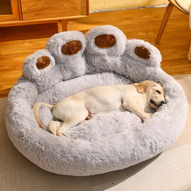 Dog Bed Cat Pet Sofa Cute Bear Paw Shape Comfortable Cozy Pet Sleeping Beds For Small Medium Large Soft Fluffy Cushion Dog Bed