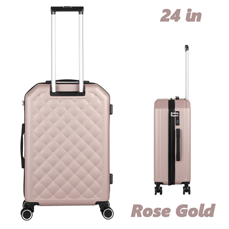 New 2023 Travel Luggage Rose Gold Suitcase Female 20-inch Boarding Mute Universal Wheel Lightweight Small Suitcase Male 24