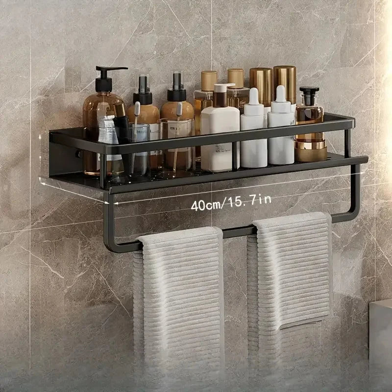 Black Bathroom Shower Room Storage Rack Toiletries Shelf Storage Is Perfect For Bathroom Item Storage