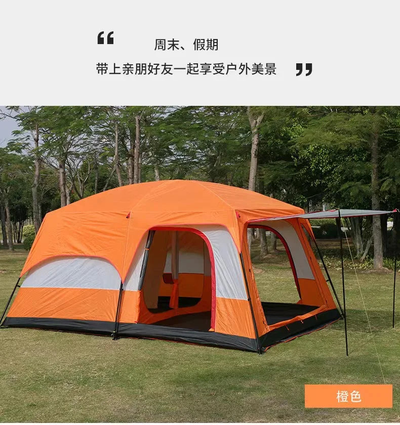 Two Room Extra Large Outdoor Camping Tents 5-8 Persons Waterproof Outdoor Family Luxury Big Camping Tent