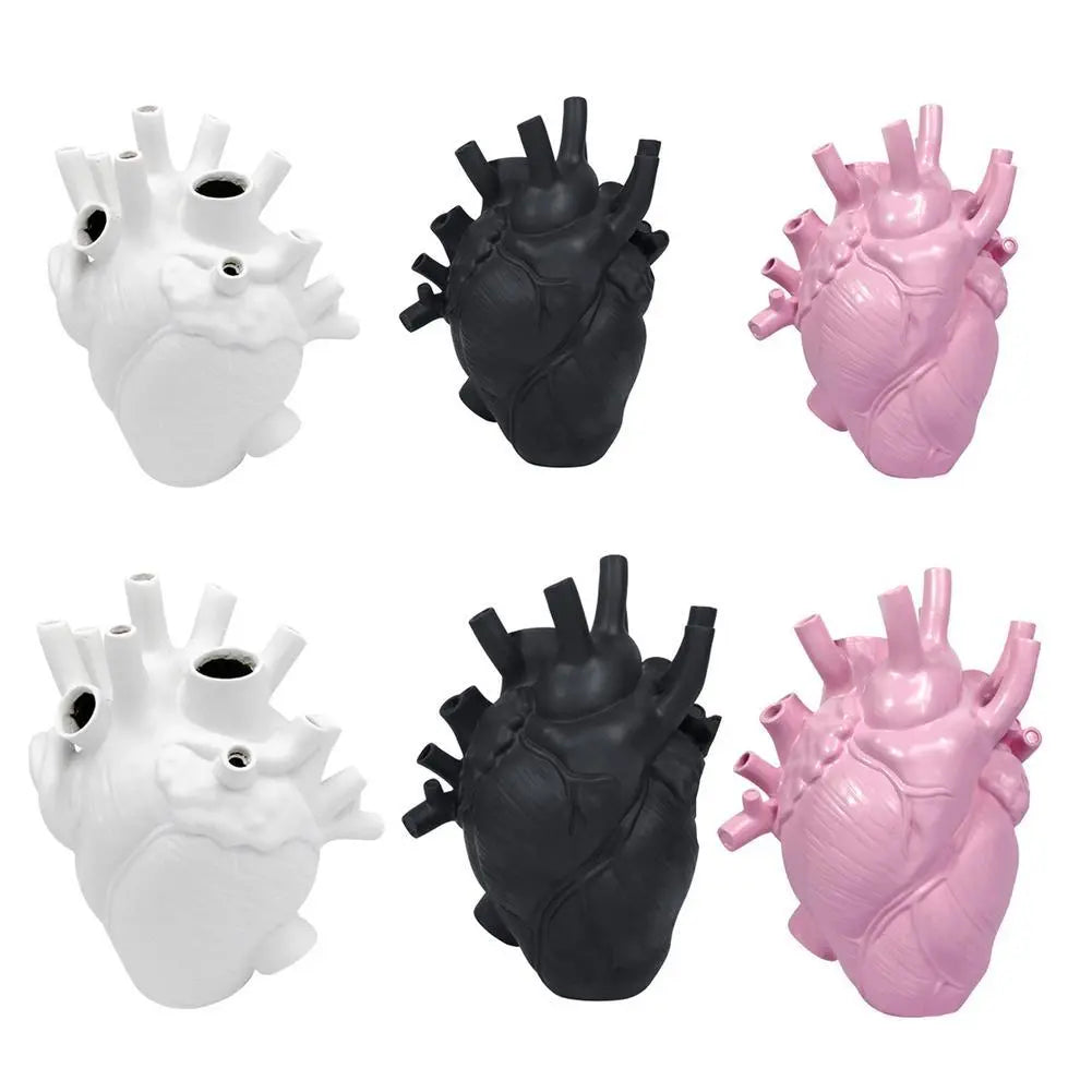 Heart Vase Anatomical Heart Shaped Flower Vase Decorative Ornament Craft for Farmhouse Living Room Bedroom Countertop