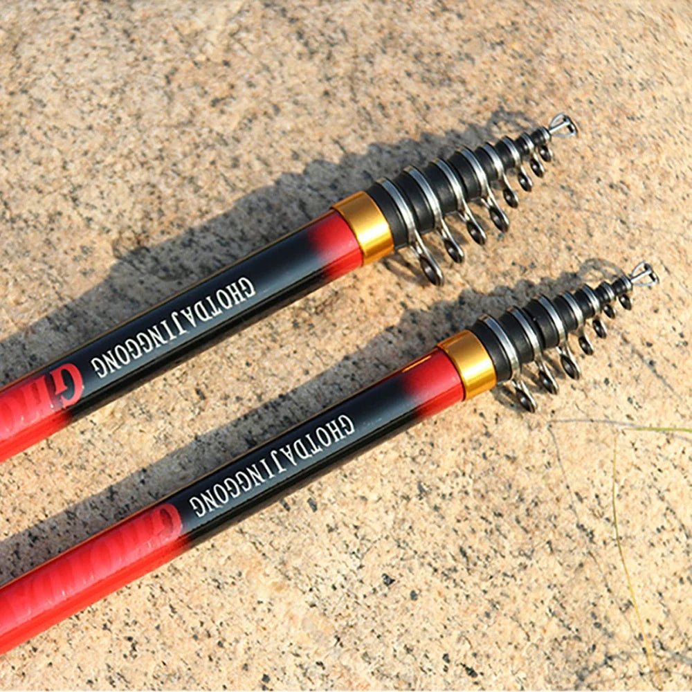 Telescopic Rock Fishing Rod Portable Travel Carp Spinning Travel Casting Pole 6.3M 5.4M 4.5M 3.6M 2.7M