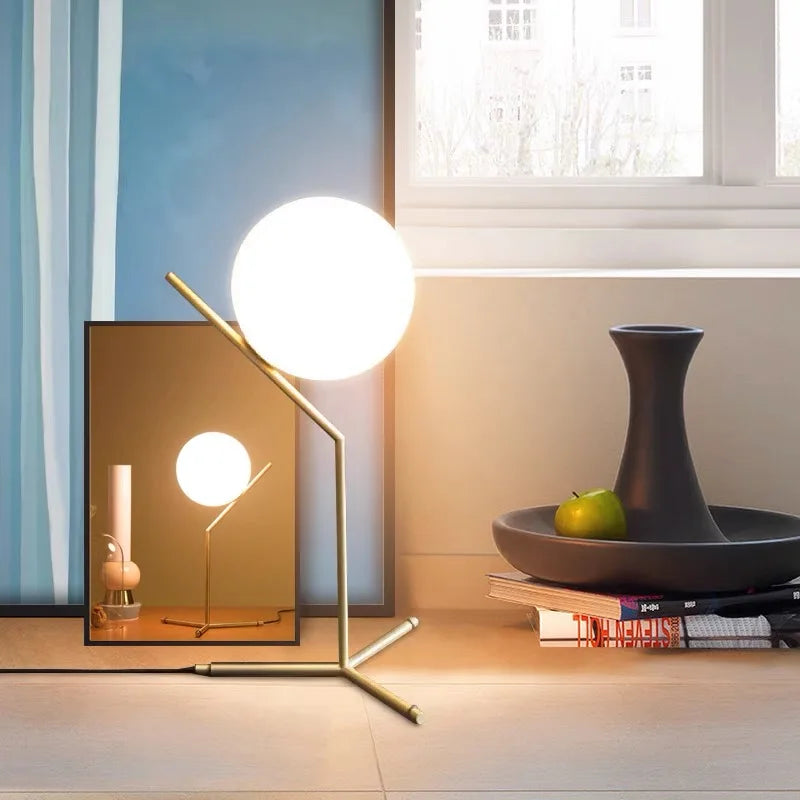 Modern Glass Ball floor lamps table lamp night light Nordic Simple Bedside Desk Home Decor LED Lustre Chandelier Light Lamparas