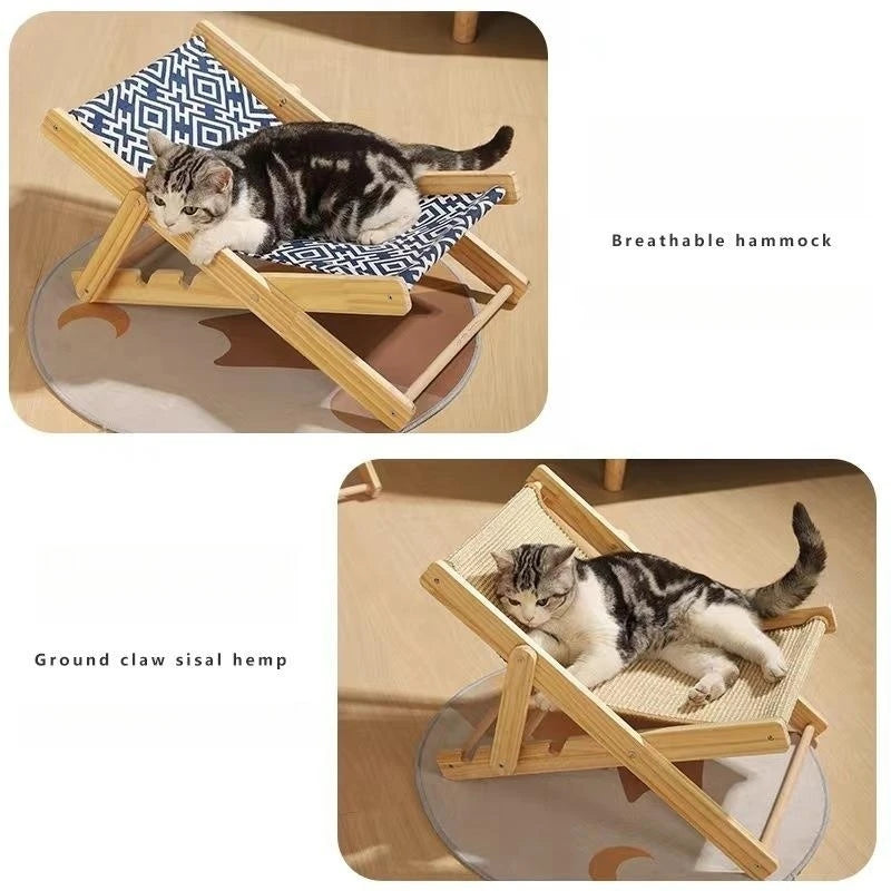 New Cat Chair Pet Sisal Bed Adjustable Recliner Portable Puppy Sleeping Nest House Comfort Nestapply To 10kg Cat Dog Supplies