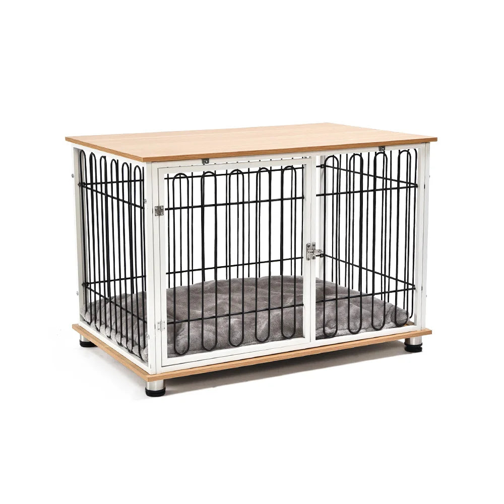 Wholesale Decorative Crates Wooden Stainless Steel Heavy Duty Pet Cage Furniture Dog Kennels Stackable Dog Cages