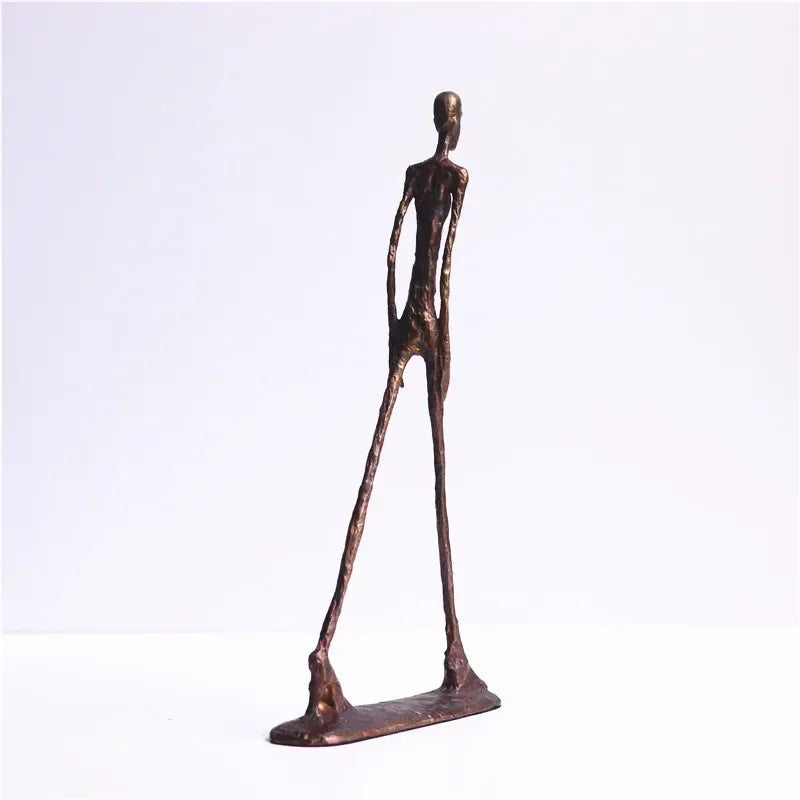 100% Brass Handmade Sculptures Crafts Character Walking Statue Bronze Person Figure Walker Living Room Offices Home Decoration